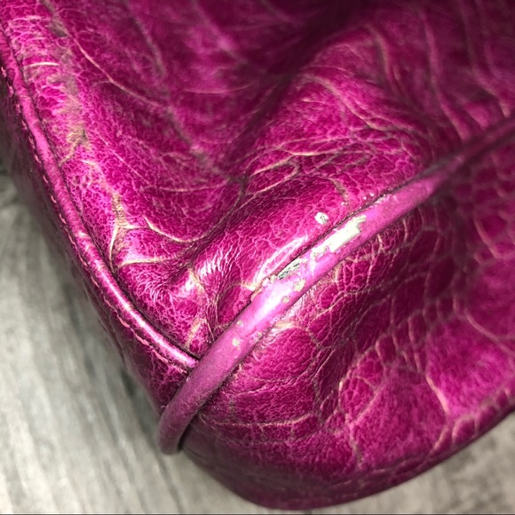 Jessica Simpson Retro Structured Textured Clasp Purse Dark Pink FLAWS Y2K - Picture 2 of 16